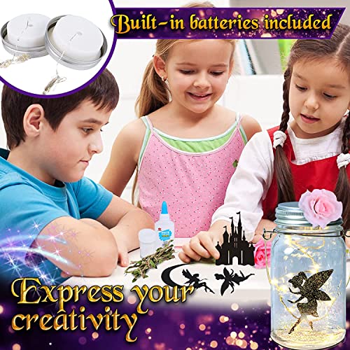 Funzbo Arts and Crafts for Girls - Christmas Craft Kits Gifts for Kids Toys DIY Art Fairy Unicorn Lantern Jar Supplies Kit Party Birthday Gift Ideas for Girl Age 6 7 8 9 10 11 12 Year Old Night Light from FunzBo