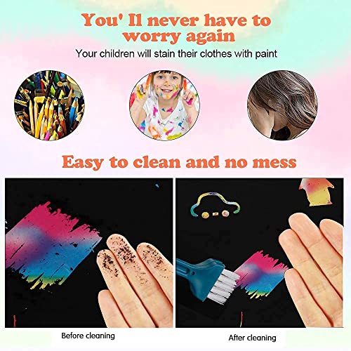 Mocoosy 60Pcs Scratch Art Paper for Kids, Rainbow Magic Scratch Off Paper Art Craft Kit Black Scratch Sheets with 4 Stencils 5 Wooden Stylus for Birthday Party Favors Game Activities Easter Gifts from Mocoosy