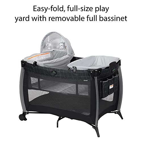 Safety 1st Play-and-Stay Play Yard, Easy fold, Full-Size Play Yard with Removable Full Bassinet, High Street by Dorel Juvenile Group