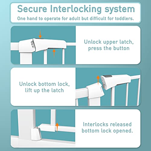 Extra Tall Baby Gate Stand 38" Tall - Long Walk Through Pet Gate for Kids or Large Pets - Metal Pressure Mounted Safety Gate 59.84"-62.60" Wide by Fairy Baby