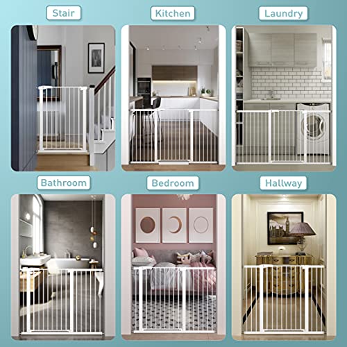 Extra Tall Baby Gate Stand 38" Tall - Long Walk Through Pet Gate for Kids or Large Pets - Metal Pressure Mounted Safety Gate 59.84"-62.60" Wide by Fairy Baby
