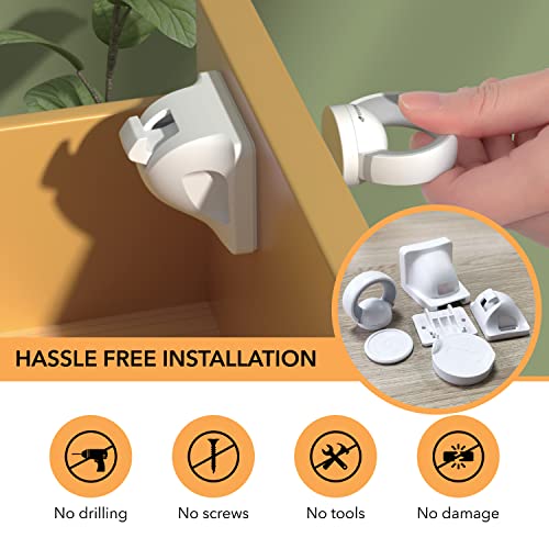 LICYFERN Magnetic Cabinet Locks (8 Locks & 2 Keys) - Invisible Drawer Locks for Kids, Baby Proofing Adhesive Child Safety Lock & Keys â Easy to Install, Home & Kitchen Cabinet Magnet Drawer Lock from LICYFERN
