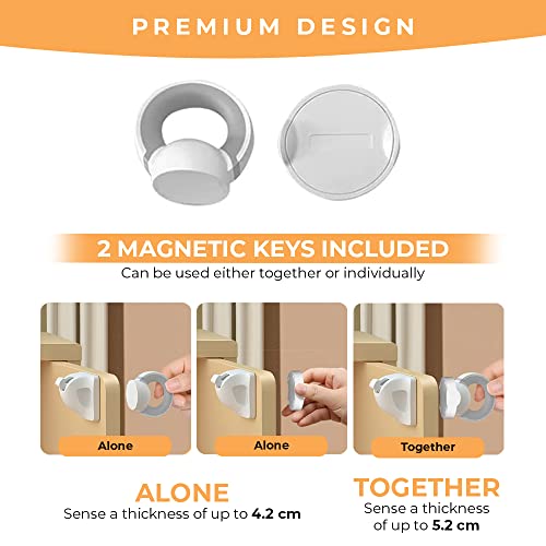 LICYFERN Magnetic Cabinet Locks (8 Locks & 2 Keys) - Invisible Drawer Locks for Kids, Baby Proofing Adhesive Child Safety Lock & Keys â Easy to Install, Home & Kitchen Cabinet Magnet Drawer Lock from LICYFERN