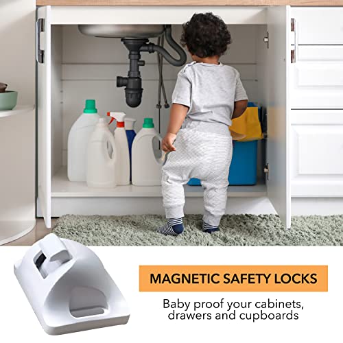 LICYFERN Magnetic Cabinet Locks (8 Locks & 2 Keys) - Invisible Drawer Locks for Kids, Baby Proofing Adhesive Child Safety Lock & Keys â Easy to Install, Home & Kitchen Cabinet Magnet Drawer Lock from LICYFERN
