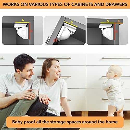 LICYFERN Magnetic Cabinet Locks (8 Locks & 2 Keys) - Invisible Drawer Locks for Kids, Baby Proofing Adhesive Child Safety Lock & Keys â Easy to Install, Home & Kitchen Cabinet Magnet Drawer Lock from LICYFERN