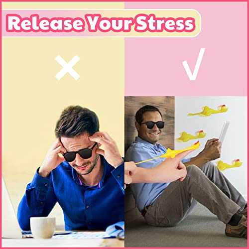 Byhoo Rubber Chicken Slingshot Chicken Easter Toys Flickin Chicken Flying Chicken Flingers Stretchy Toys Novelty Easter Gifts for Kids Teens Easter Party Supplies Stress Relief Toy Decompression Toy by Guangzhou Baihua Network Technology Co.,Ltd.