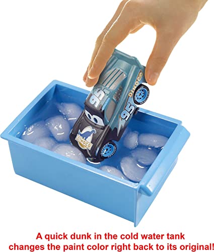 Disney Pixar Cars Color Change Dinoco Car Wash Playset with Pitty and Exclusive Lightning McQueen Vehicle, Interactive Water Play Toy for Kids Age 4 Years and Older from Mattel