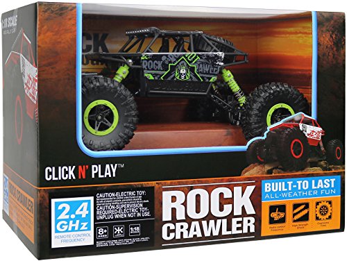 Click Nâ Play Remote Control Car 4WD Off Road Rock Crawler Vehicle 2.4 GHz, Green by Click N' Play