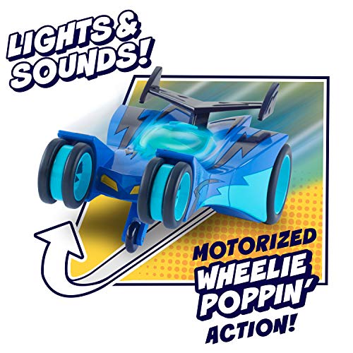 Just Play PJ Masks Pop-A-Wheelie Cat-Car, PJ Masks Vehicle with Lights and Sounds from Just Play