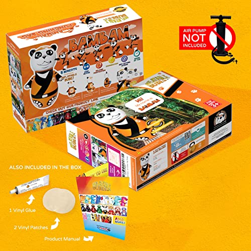 INFLATABLE DUDES Panda Bambam 47 Inches -Kids Punching Bag | Already Filled with Sand| Animal Bop Bag | Inflatable Toy | Boxing - Premium- |Bounce-Back Action! | Indoor Outdoor -Play Therapy by Inflatable Dudes