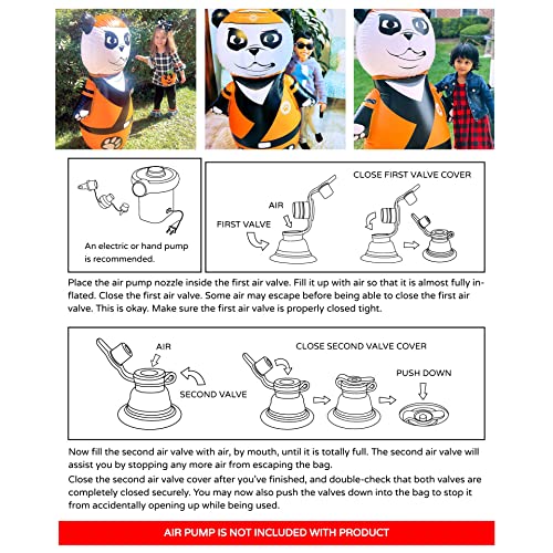 INFLATABLE DUDES Panda Bambam 47 Inches -Kids Punching Bag | Already Filled with Sand| Animal Bop Bag | Inflatable Toy | Boxing - Premium- |Bounce-Back Action! | Indoor Outdoor -Play Therapy by Inflatable Dudes