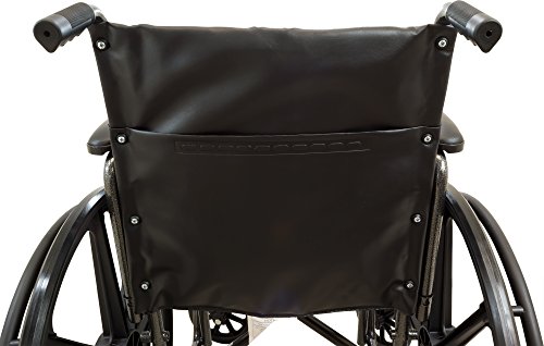 ProBasics Comfort Standard Wheelchair - Height Adjustable Seat - Flip Back Desk Arms - 300 Pound Weight Wapacity - Black - Elevating Leg Rest - 20" x 16" Seat by Roscoe Medical, Inc.