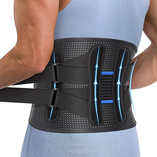 Fit Geno Back Brace for Men and Women Lower Back, Instant Back Pain Relief from Injury, Herniated Disc, Sciatica and Scoliosis, Premium Breathable and Adjustable Lumbar Lower Back Support Belt, Medium (Waist 31.5-37.5 Inch) by Fit Geno LLC