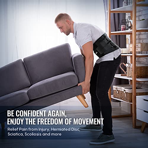 Fit Geno Back Brace for Men and Women Lower Back, Instant Back Pain Relief from Injury, Herniated Disc, Sciatica and Scoliosis, Premium Breathable and Adjustable Lumbar Lower Back Support Belt, Medium (Waist 31.5-37.5 Inch) by Fit Geno LLC