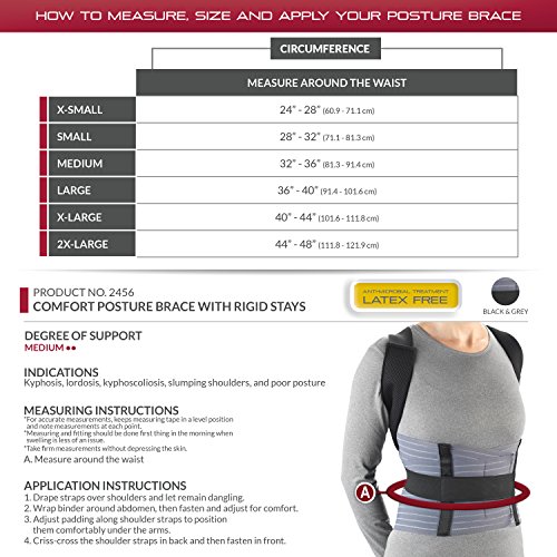 OTC Medical Posture Brace with Rigid Stays, Spinal Curve, Back Lumbar and Neck Support, Large from AmazonUs/SUJX9