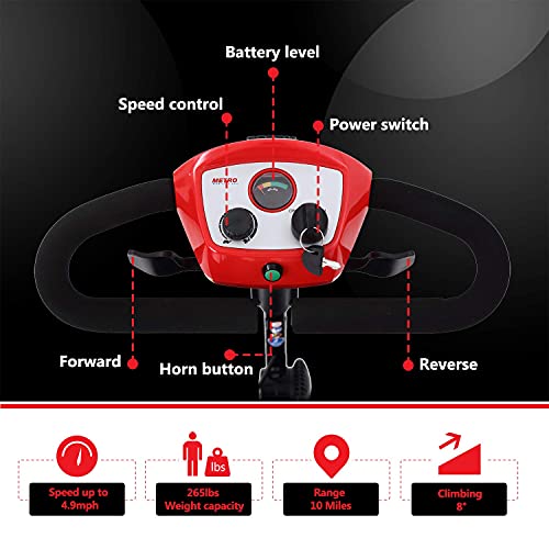 4 Wheel Mobility Scooter, Electric Powered Wheelchair Device, Compact Heavy Duty Mobile with Basket for Gravida, Foldable in Boot Trunk for Traveling with Seniors from TKEEAC