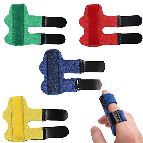 4PCS Trigger Finger Splints, Finger Sleeves for Broken Finger, Pinky Finger, Arthritis, Injured Finger Ideal, Sport Injuries, Finger Brace for Straightening or Support for Seniors by Eyunstar