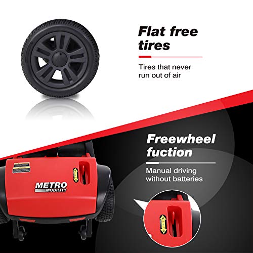 4 Wheel Mobility Scooter, Electric Powered Wheelchair Device, Compact Heavy Duty Mobile with Basket for Gravida, Foldable in Boot Trunk for Traveling with Seniors from TKEEAC