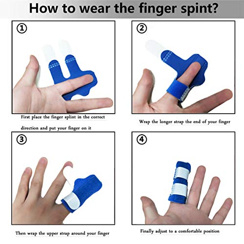 4PCS Trigger Finger Splints, Finger Sleeves for Broken Finger, Pinky Finger, Arthritis, Injured Finger Ideal, Sport Injuries, Finger Brace for Straightening or Support for Seniors by Eyunstar