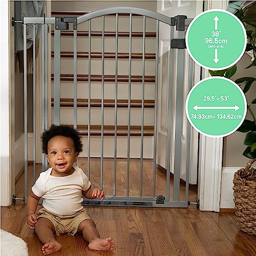 Summer Infant Extra Tall & Extra Wide Safety Gate, 29.5 - 53 Inch Wide & 38" Tall, for Doorways & Stairways, with Auto-Close & Hold-Open, Grey from Summer Infant, Inc.