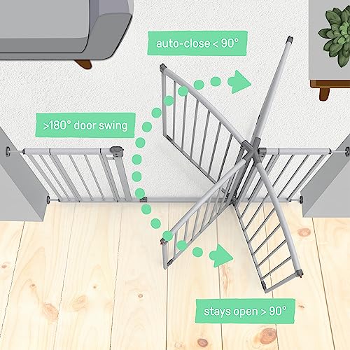 Summer Infant Extra Tall & Extra Wide Safety Gate, 29.5 - 53 Inch Wide & 38" Tall, for Doorways & Stairways, with Auto-Close & Hold-Open, Grey from Summer Infant, Inc.