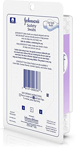 Johnson's 008256OurBundle Non-Chlorine Bleached Safety Ear Swabs for Babies and Children, 55 ct ( Pack of 2) from Johnson's