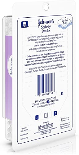 Johnson's 008256OurBundle Non-Chlorine Bleached Safety Ear Swabs for Babies and Children, 55 ct ( Pack of 2) from Johnson's