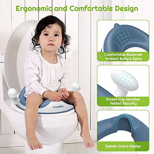Angelbliss Baby Potty Training Toilet Seat with Soft Cushion Handles, Haute Collection, Double Anti-Slip Design and Splash Guard for Boys and Girls from ANGELBLISS