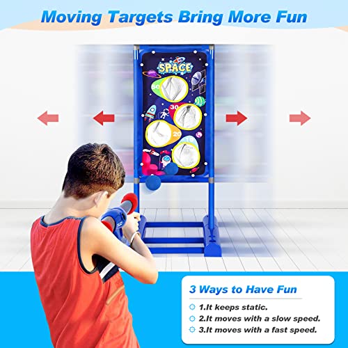 YIFUHH Shooting Game Toy for Kids with 2 pcs Foam Ball Popper Air Guns Moving Shooting Target 24 Foam Balls, Toy Blaster Gun for Indoor and Outdoor Play, Perfect Birthday for Boys 6 7 8 9 10+ by YIFUHH