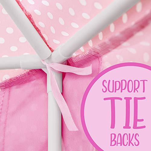 FoxPrint Castle Princess Tents for Little Girls with Lights, Soft Fairy Star Lighting for Indoor and Outdoor Play, Quick 55â x 53â Pop Up Canopy, Relaxation and Creative Space for Kids , Pink by FOXPRINT