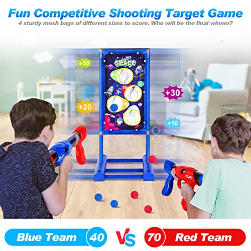 YIFUHH Shooting Game Toy for Kids with 2 pcs Foam Ball Popper Air Guns Moving Shooting Target 24 Foam Balls, Toy Blaster Gun for Indoor and Outdoor Play, Perfect Birthday for Boys 6 7 8 9 10+ by YIFUHH
