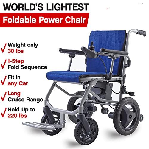 World's Lightest (Weight-30lbs) Foldable Electric Wheelchair, Travel Size, User-Friendly. (Model 2) from K KLANO
