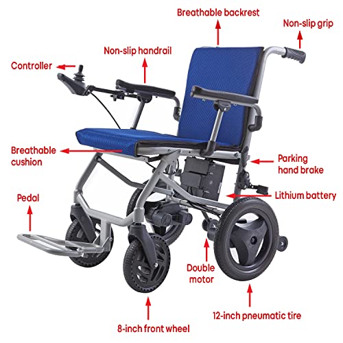 World's Lightest (Weight-30lbs) Foldable Electric Wheelchair, Travel Size, User-Friendly. (Model 2) from K KLANO