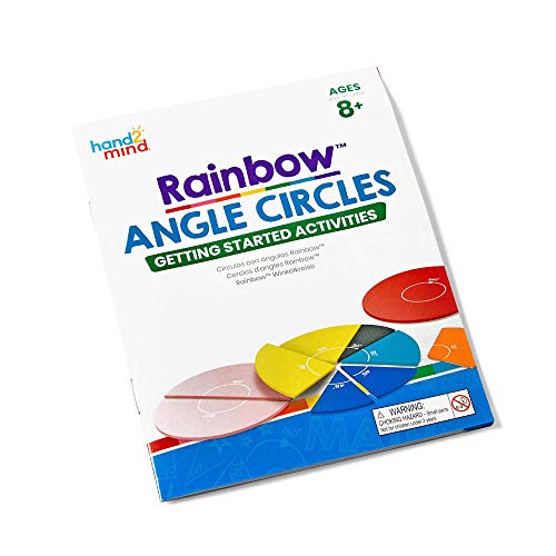 hand2mind Plastic Rainbow Angle Circles Classroom Set, 7 Different Angles and Degrees, Math Manipulatives for Elementary School, Angle Circle Maker, Geometry Set, Homeschool Supplies (Set of 24) by Zhanhui