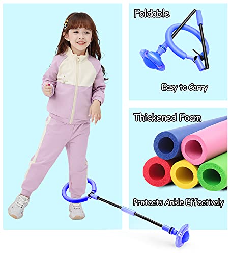 BEBJUIL Kids Skip Ball,Foldable Ankle Skip It Ball Flashing Jumping Ring Colorful Sports Swing Ball Fitness Fat Burning Jump Rope Exercise Skipping Toy for Kids (Blue) from Yongkang city qiaomai industry and Trade Co., Ltd
