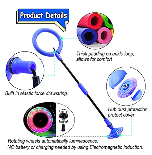 BEBJUIL Kids Skip Ball,Foldable Ankle Skip It Ball Flashing Jumping Ring Colorful Sports Swing Ball Fitness Fat Burning Jump Rope Exercise Skipping Toy for Kids (Blue) from Yongkang city qiaomai industry and Trade Co., Ltd