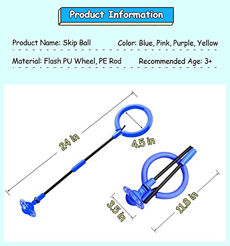 BEBJUIL Kids Skip Ball,Foldable Ankle Skip It Ball Flashing Jumping Ring Colorful Sports Swing Ball Fitness Fat Burning Jump Rope Exercise Skipping Toy for Kids (Blue) from Yongkang city qiaomai industry and Trade Co., Ltd