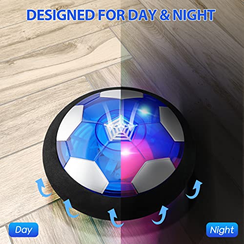 AoHu 3-in-1 Hover Hockey Soccer Ball Set for Kids, Rechargeable Led Lights Floating Air Football for Indoor Outdoor Sports Toys Gifts for Boys Girls Ages 3 4 5 6 7 8-12 Years Old by AoHu