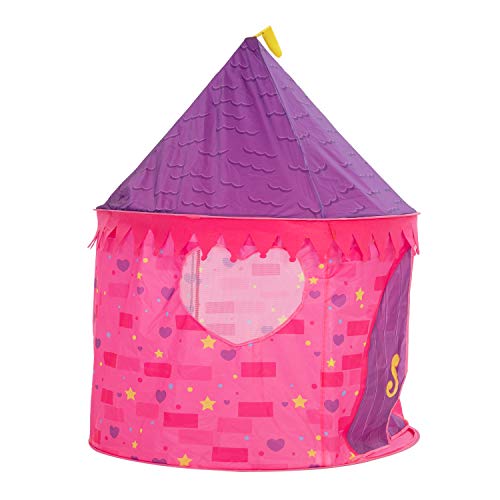 JOYIN Girls Princess Pink Castle Play Tent with Princess Crown Pop Up Play Tent Kids Indoor Outdoor Playhouse Tent Set from JOYIN