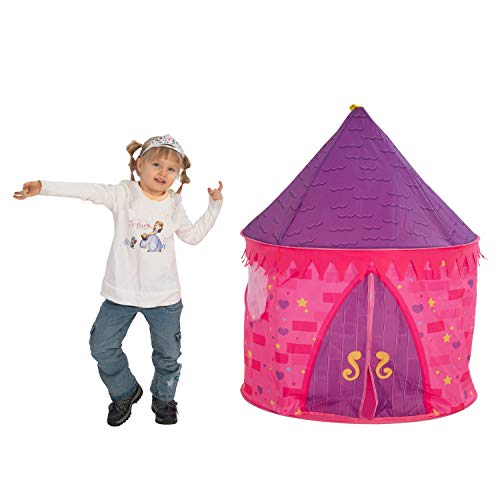 JOYIN Girls Princess Pink Castle Play Tent with Princess Crown Pop Up Play Tent Kids Indoor Outdoor Playhouse Tent Set from JOYIN