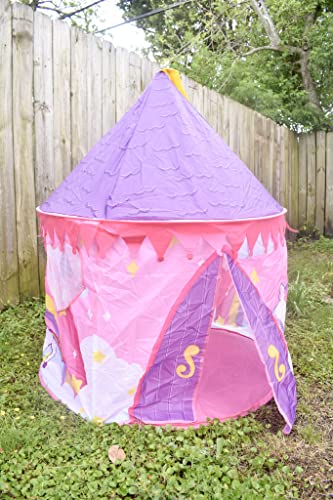 JOYIN Girls Princess Pink Castle Play Tent with Princess Crown Pop Up Play Tent Kids Indoor Outdoor Playhouse Tent Set from JOYIN
