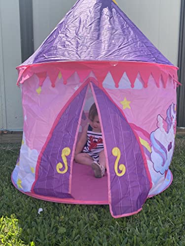 JOYIN Girls Princess Pink Castle Play Tent with Princess Crown Pop Up Play Tent Kids Indoor Outdoor Playhouse Tent Set from JOYIN