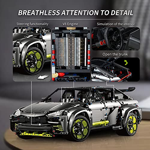 ZYLEGEN Lambo Sports Car MOC Building Blocks Kit, 1:8 Scale Race Car Model Toys Technical Vehicle Construction Toy Building Set for Adults(3,251pcs) from ZYLEGEN
