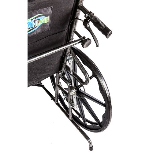 Healthline Recliner Folding Wheelchair Lightweight Full Arm Detachable Padded Flip Back with Swing Away Elevating Legrests Lightweight Carbon Steel Folding Wheelchair, 18 Inch Seat from Healthline Trading