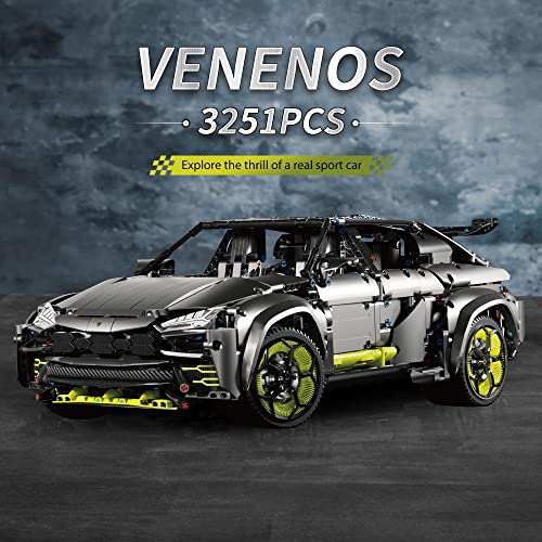 ZYLEGEN Lambo Sports Car MOC Building Blocks Kit, 1:8 Scale Race Car Model Toys Technical Vehicle Construction Toy Building Set for Adults(3,251pcs) from ZYLEGEN