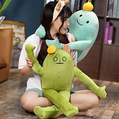 WAQIA HOUSE Novelty Cactus Plush Toy Stuffed Cactus Pillow Cute Squatting Cactus Plush Doll Funny Lying Cactus Sleeping Pillows for Adults from WAQIA HOUSE