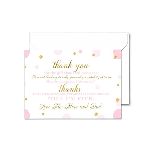 Paper Clever Party Pink and Gold Baby Shower Thank You Cards and Envelopes (25 Pack) Twinkle Little Star Stationery 4x6 by Paper Clever Party
