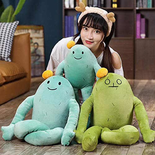 WAQIA HOUSE Novelty Cactus Plush Toy Stuffed Cactus Pillow Cute Squatting Cactus Plush Doll Funny Lying Cactus Sleeping Pillows for Adults from WAQIA HOUSE