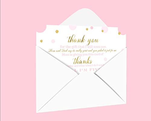 Paper Clever Party Pink and Gold Baby Shower Thank You Cards and Envelopes (25 Pack) Twinkle Little Star Stationery 4x6 by Paper Clever Party