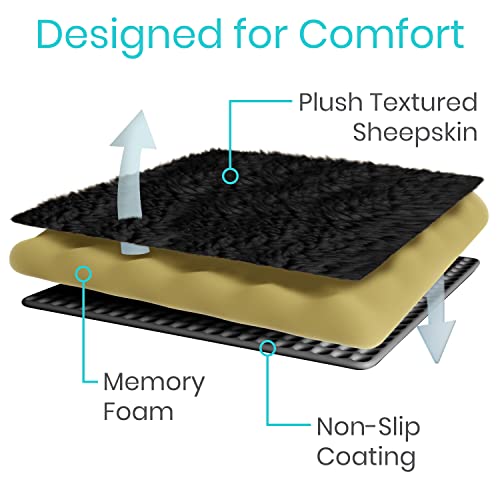 Vive Wheelchair Armrest Cover (Pair) - Memory Foam Sheepskin Pad for Office & Transport Chair - Soft Support Cushion Accessories for Padded Arm Rest, Kids, Adults - Comfort Padding Pressure Relief from Vive Health